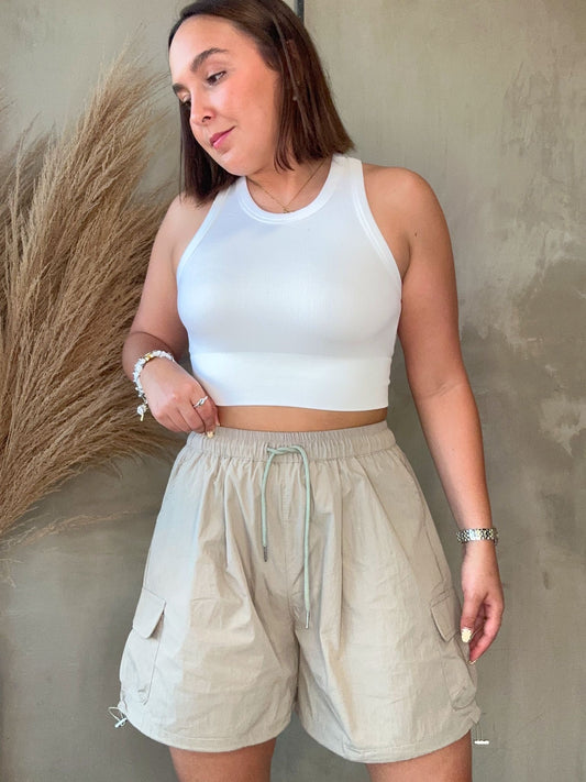 Aria Grey Cargo Shorts