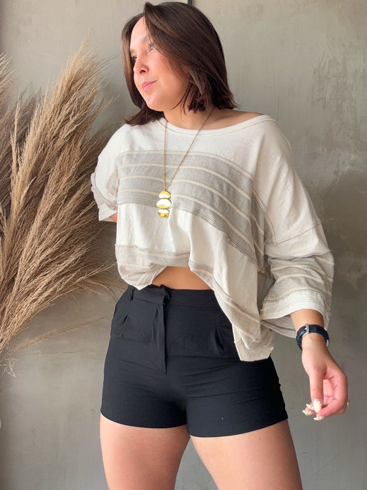 Jasmine Black Linen Short