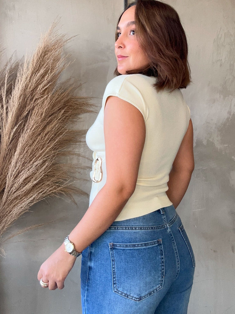 Aimee Beige Knit Top