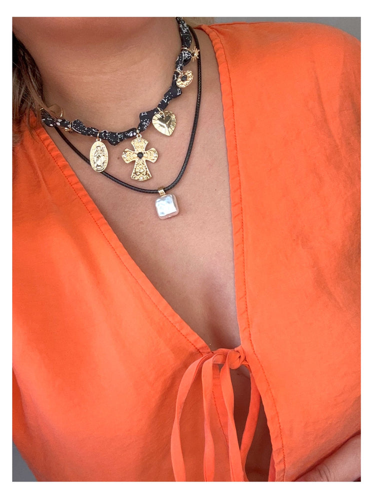 Scarf Cross Necklace