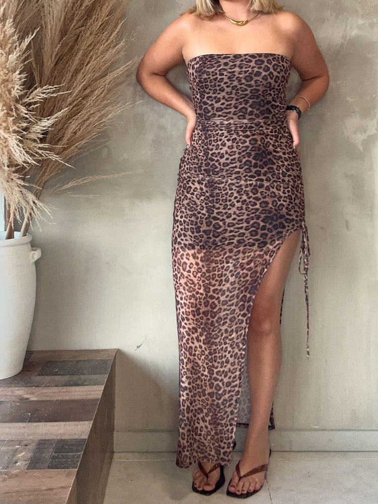 FINAL SALE - Lexi Leopard Tube Dress