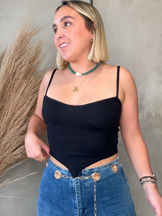 Laura Black Knit Top