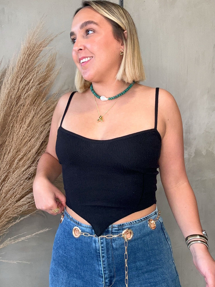 Laura Black Knit Top