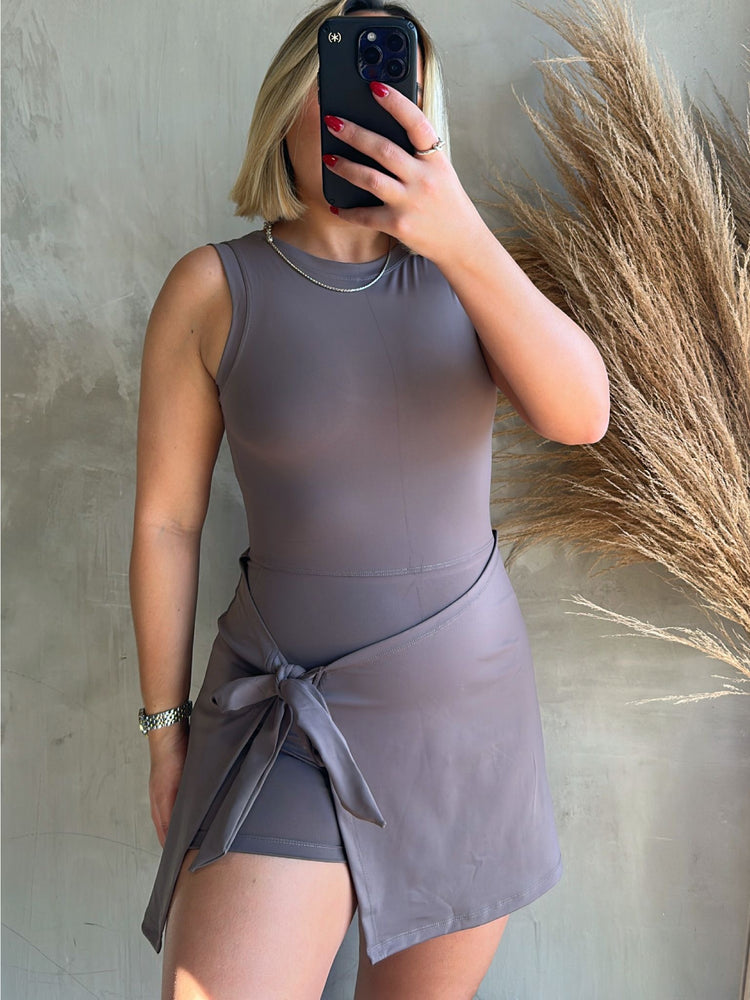 Aryna Taupe Active Romper