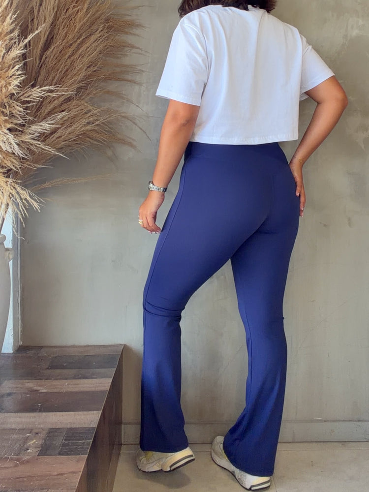Andrea Navy Flare Legging