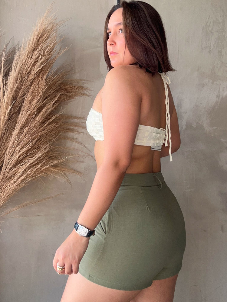 Jasmine Olive Linen Short