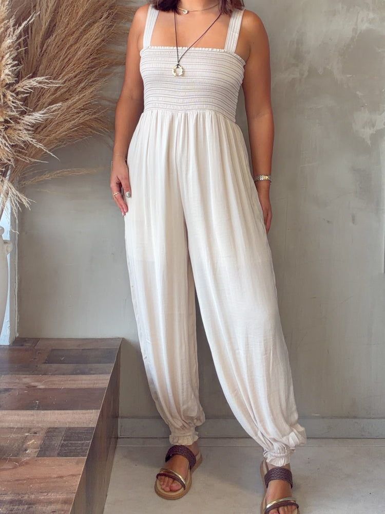Aliana Ivory Balloon Jumpsuit