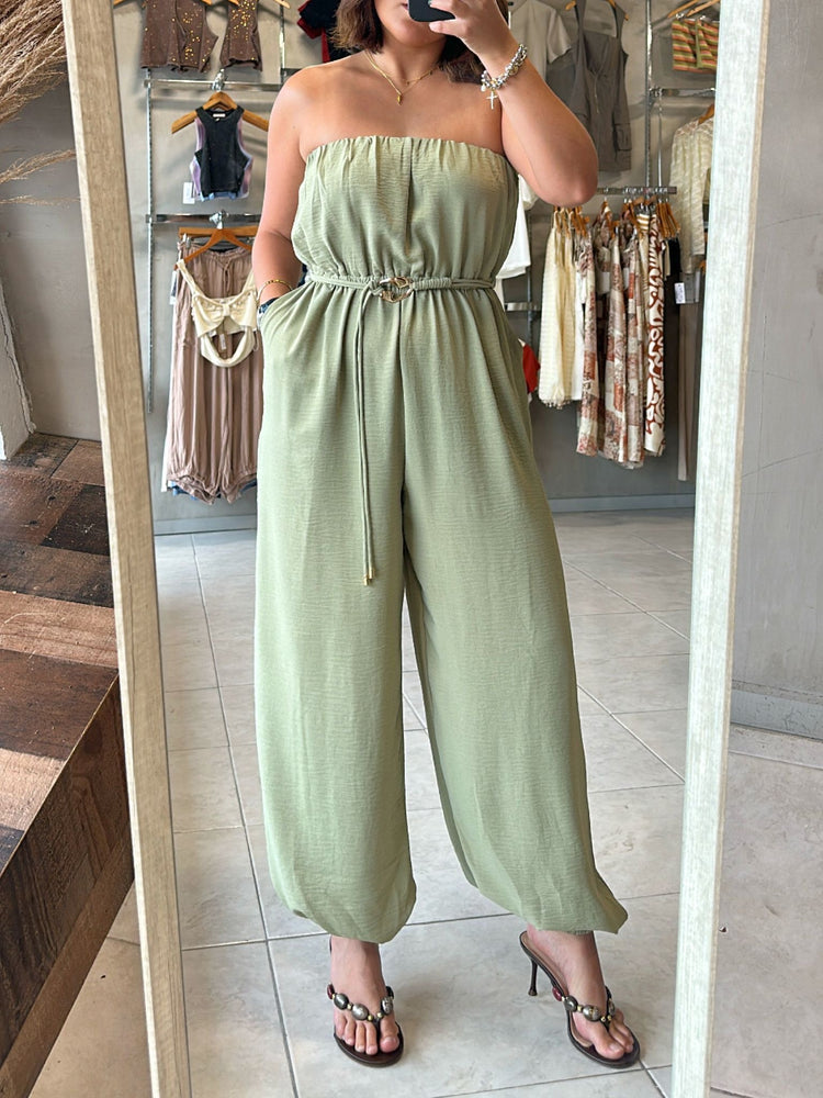 Addy Olive Jumpsuit