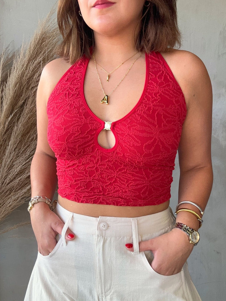 Jonah Red Detailed Top