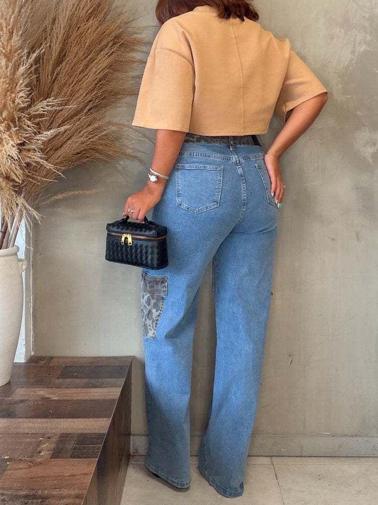 Amelie Leopard Cargo Jean