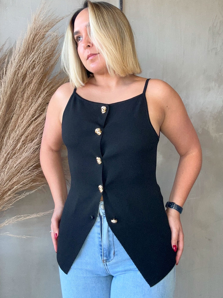 Dalila Black Knit Top