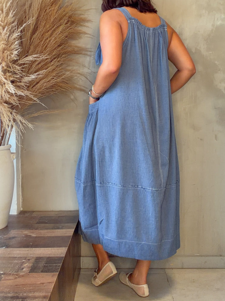 Mia Denim Overall Dress