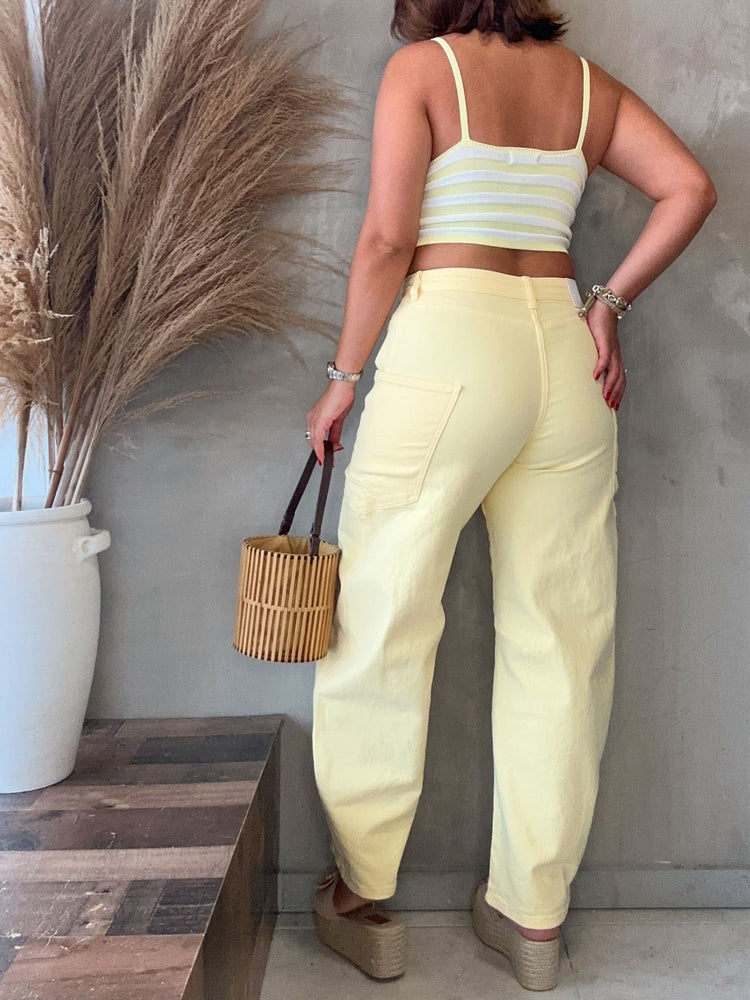 Paulette Yellow Barrel Jean
