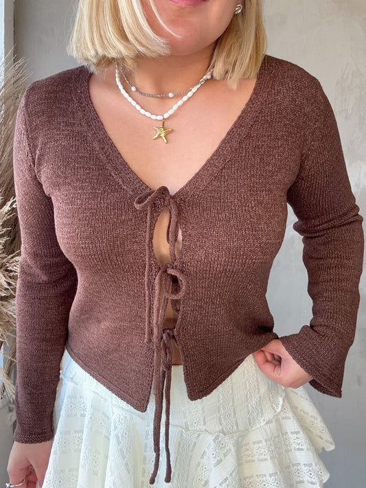 FINAL SALE - Sofi Chocolate Sweater Top