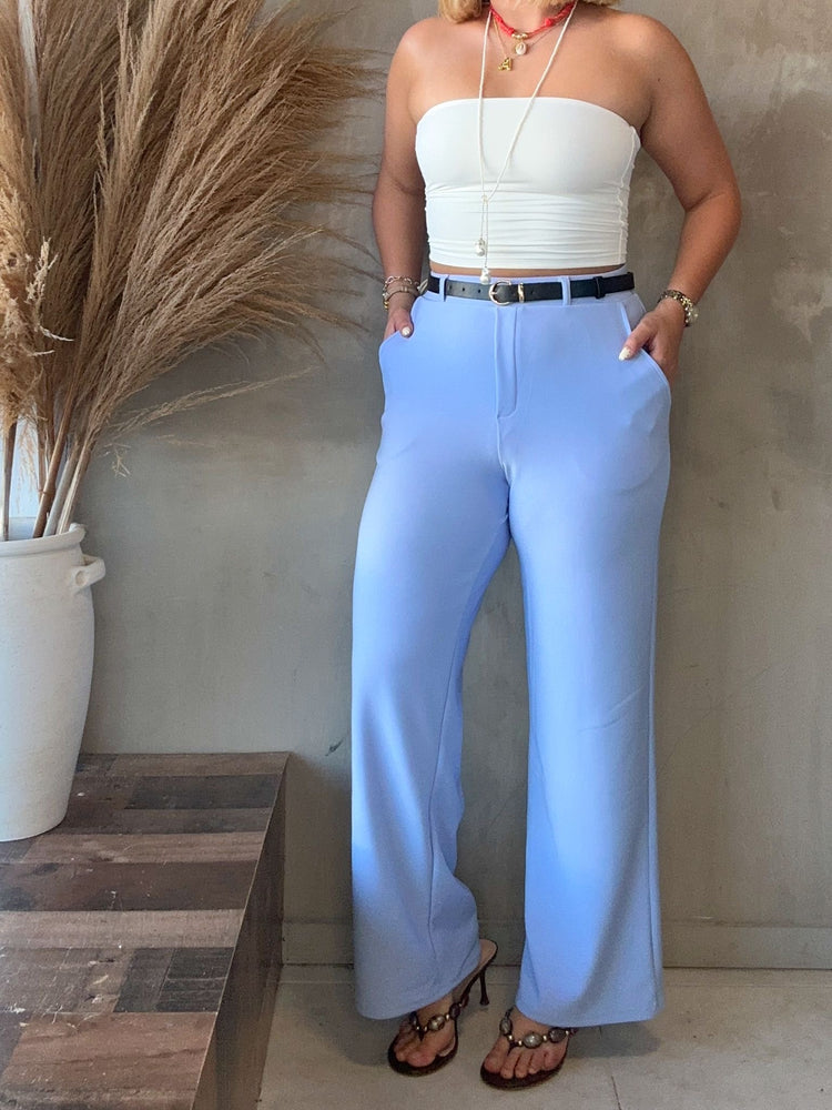 Brigitte Blue Belted Trouser