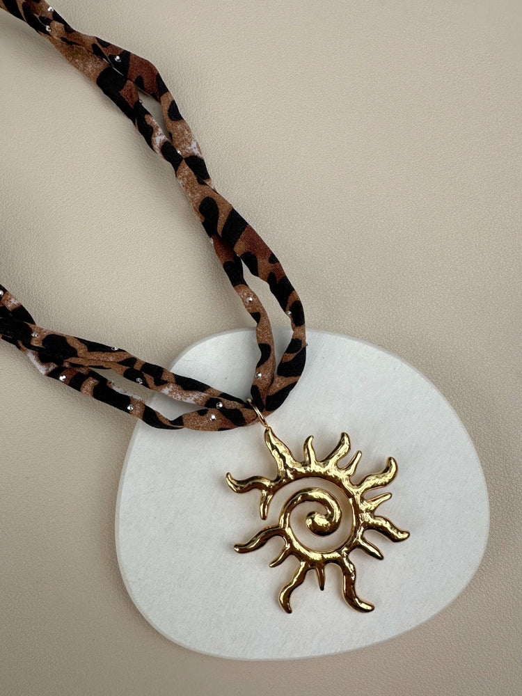 Sun & Leopard Necklace