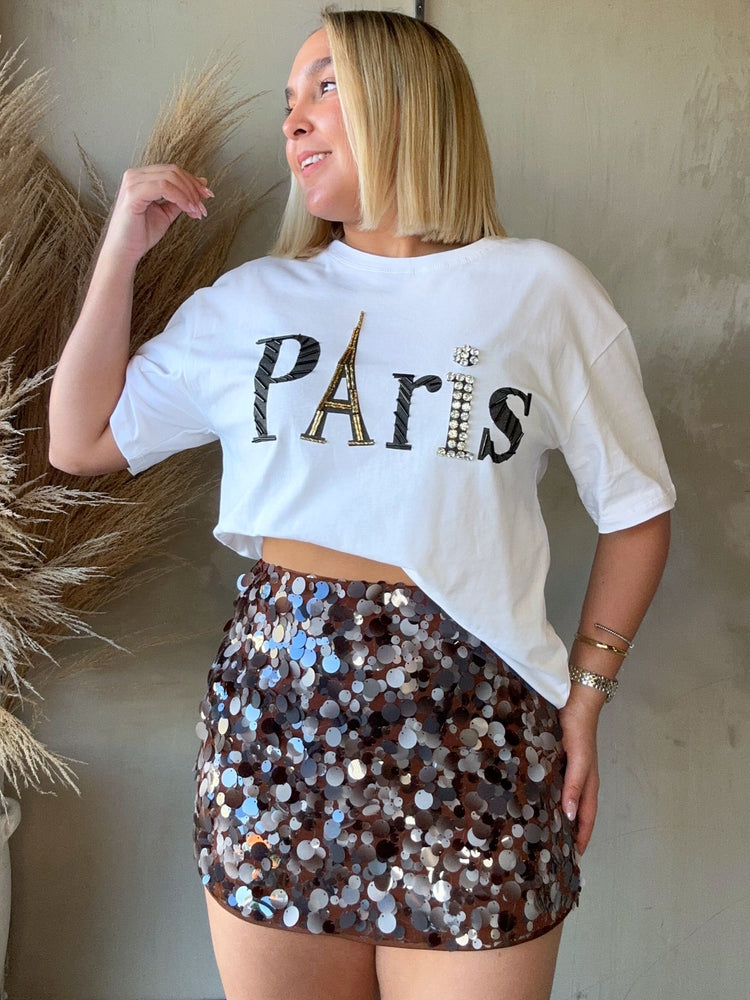 FINAL SALE - Graciela Brown Sequins Skirt