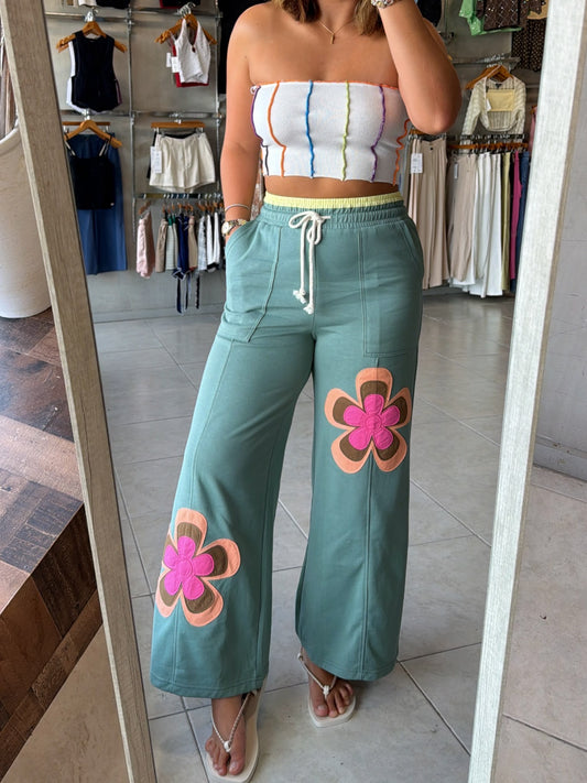 Pattie Floral Detailed Pants