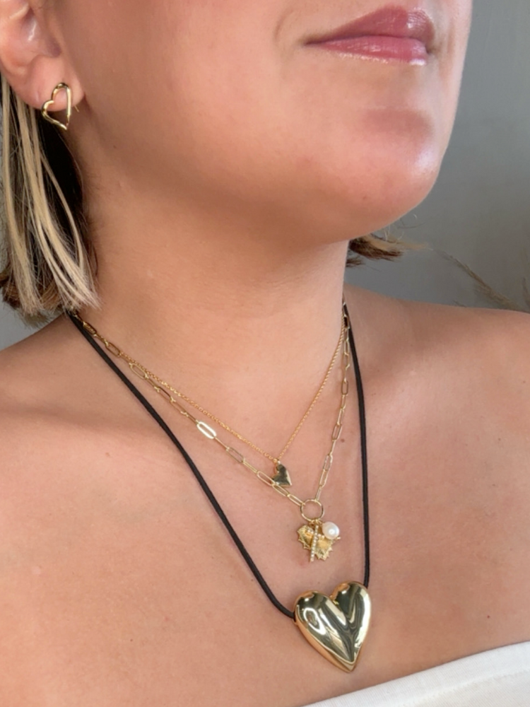 Gold Cross & Heart Necklace