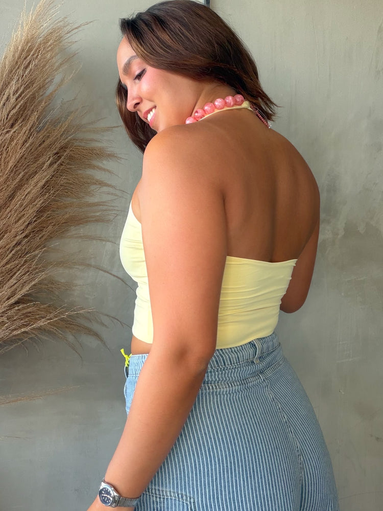 Nina Yellow Halter Top