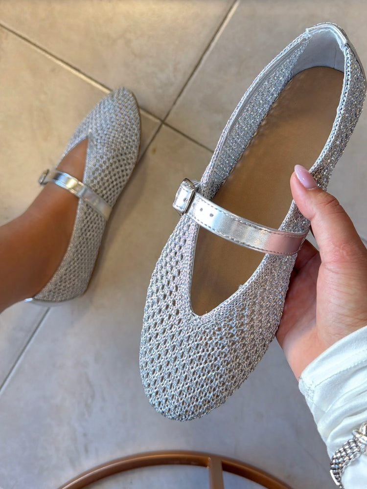Silver Metallic Flats