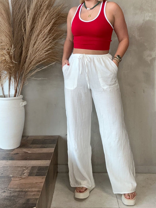 Sarah White Pants