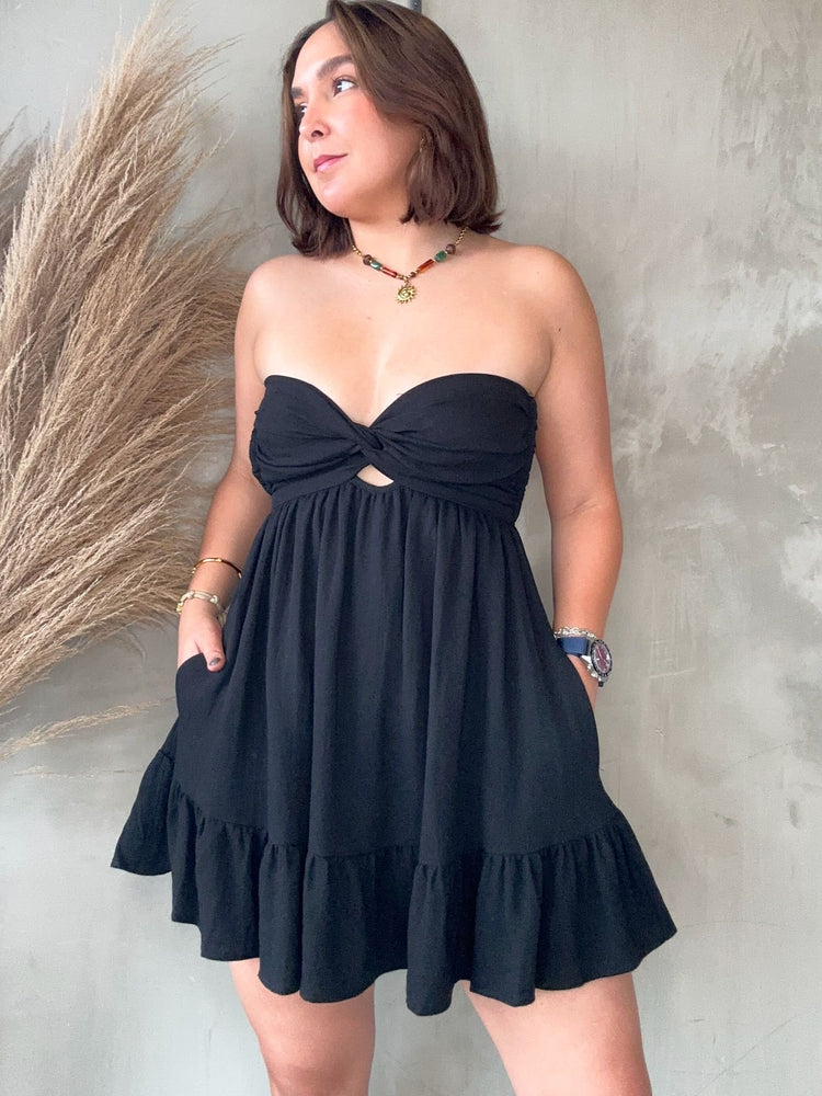 Kayla Black Strapless Romper