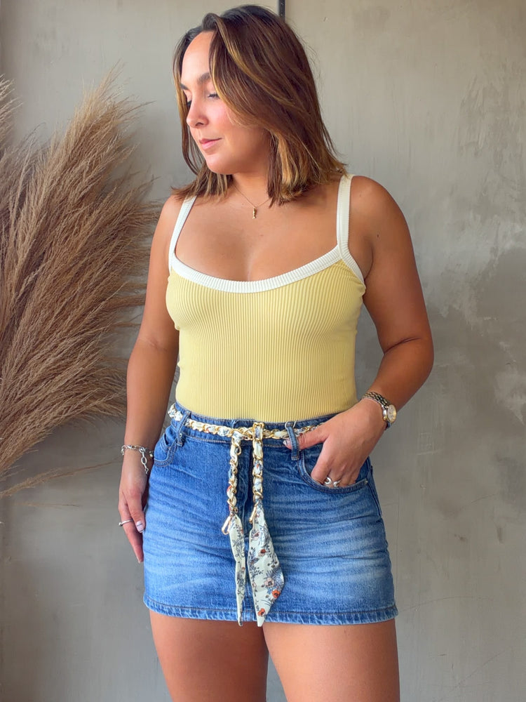 Milena Denim Belted Skort