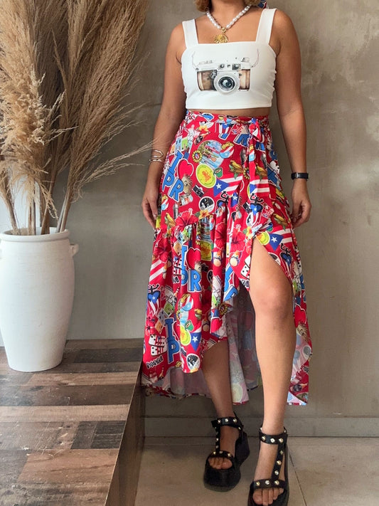 FINAL SALE - Boricua Ruffle Maxi Skirt