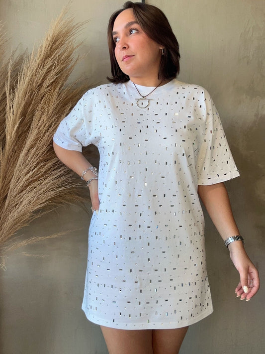 Lara Rhinestones Shirt Dress