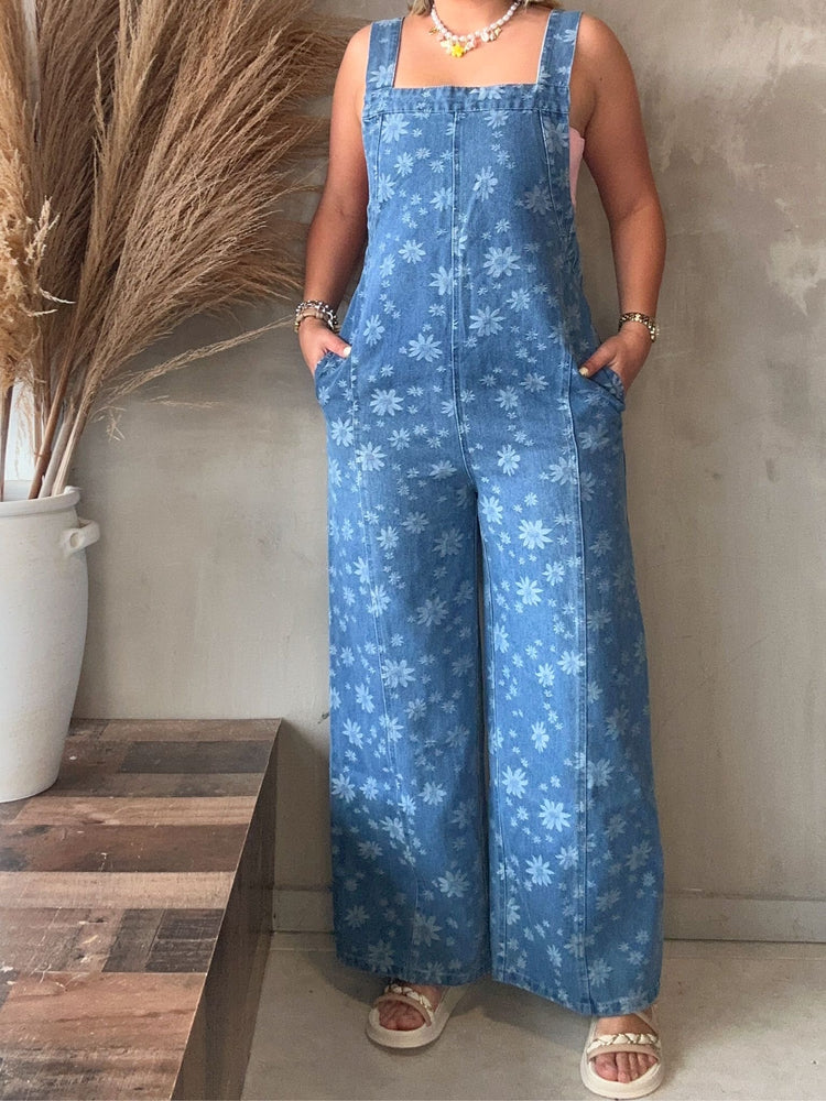 Laurel Floral Denim Jumpsuit