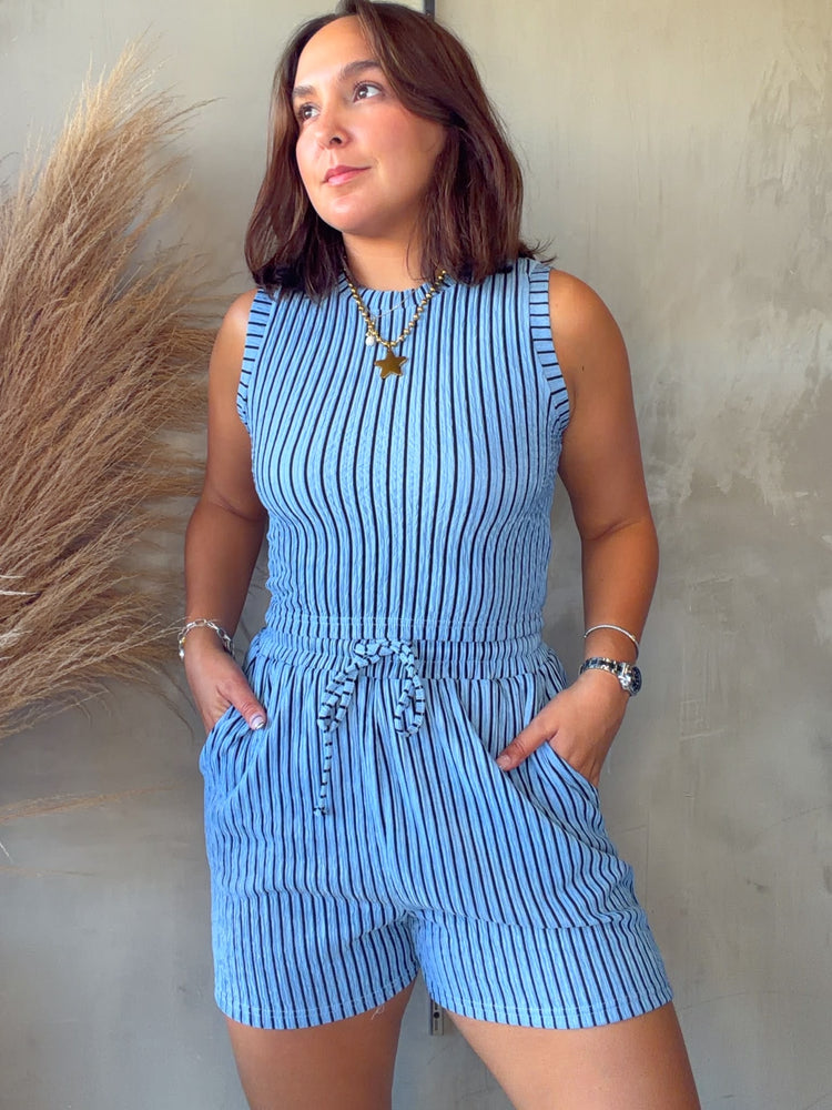 Janet Blue Striped Set