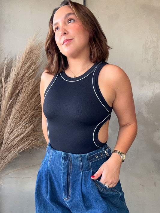 Amara Black Bodysuit