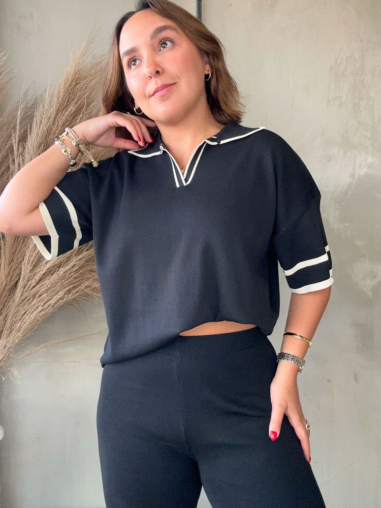 Irina Black Knit Set