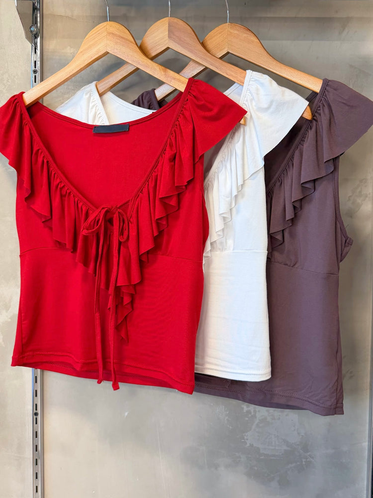 Jada Plum Ruffled Top