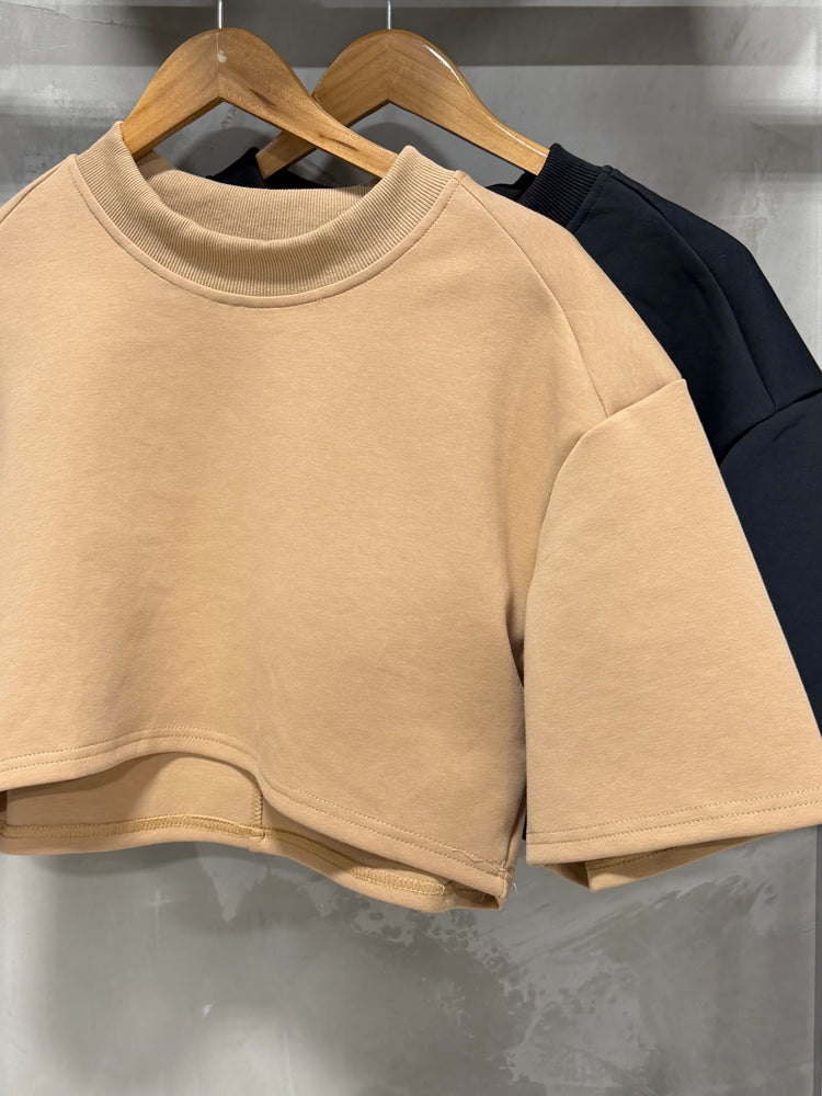 Lore Beige Crop Tee